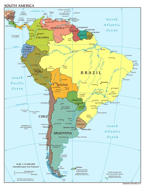 South America Map with Capitals